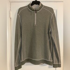Tommy Bahama Olive Zip-Up Sweater